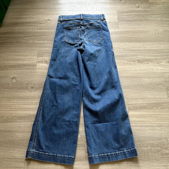 Spanx Seamed Front Wide Leg Jeans Size Small - Picture 6 of 15